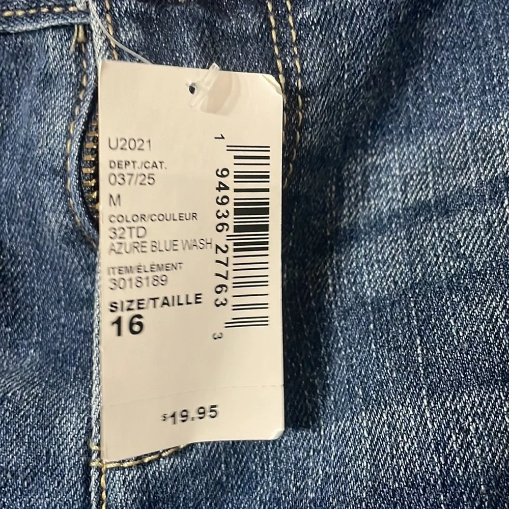 The Children's Place Girls Shortie Jean Shorts Blue Denim Cuffed Size 16 NEW